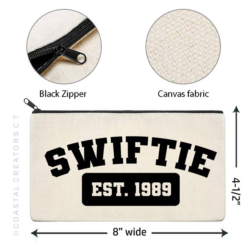 Taylor Inspired 1989 College Canvas Zipper Pouch (Packaged)