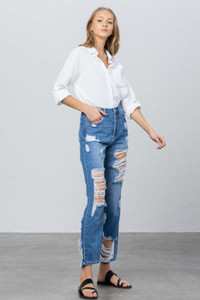 HIGH RISE STRAIGHT JEANS