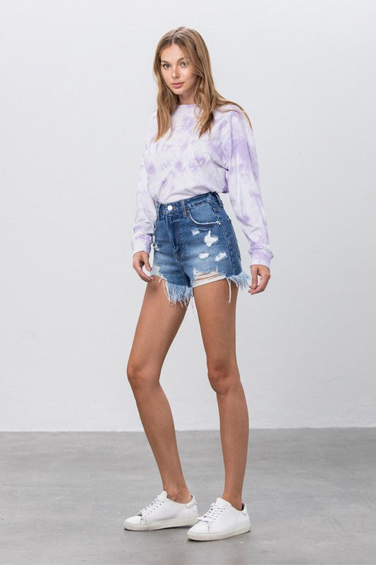 High Rise Denim Shorts