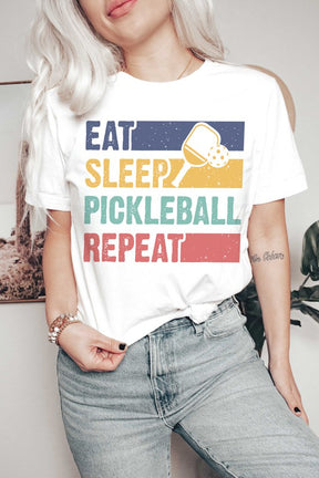 EAT SLEEP PICKLEBALL REPEAT GRAPHIC TEE