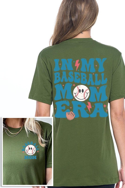 In My Baseball Mom Era Front Back Graphic T Shirts