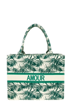 AMOUR Tropical Oblique Book Tote Bag