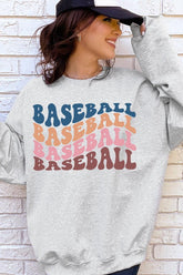 Baseball Wave Oversized Graphic Fleece Sweatshirts