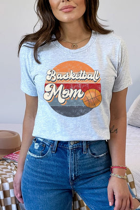 Game Day Basketball Mama Circle Graphic Tee