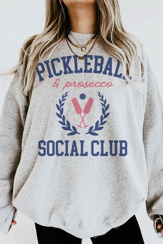 PICKLEBALL AND PROSECCO GRAPHIC SWEATSHIRT