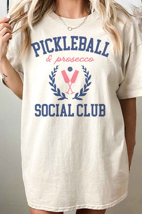 PICKLEBALL AND PROSECCO OVERSIZED GRAPHIC TEE