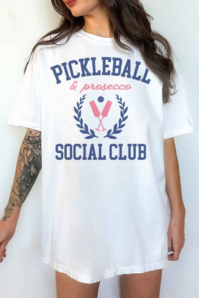 PICKLEBALL AND PROSECCO OVERSIZED GRAPHIC TEE