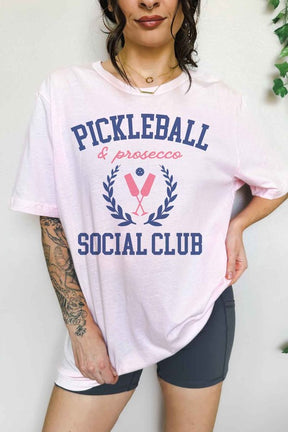 PICKLEBALL AND PROSECCO OVERSIZED GRAPHIC TEE