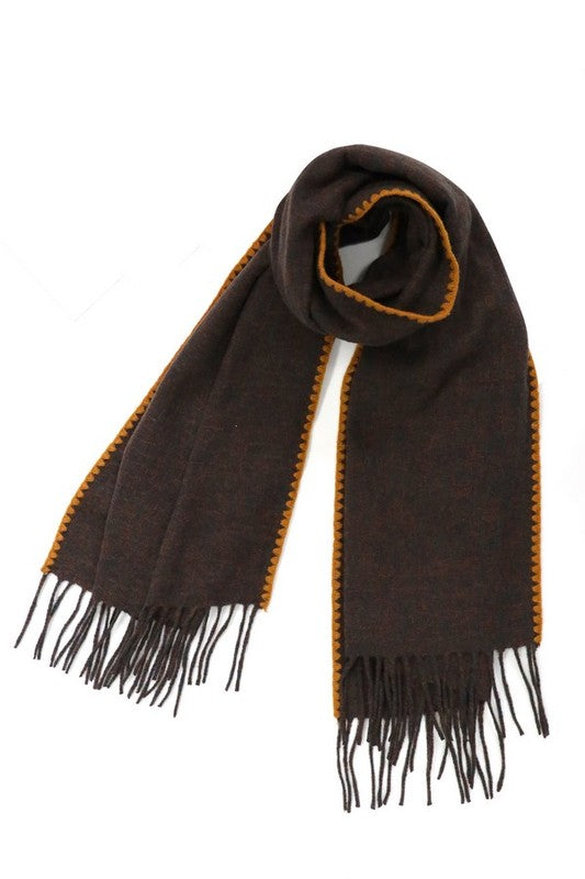 Contrast Stitch Oversize Winter Scarf