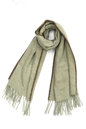 Contrast Stitch Oversize Winter Scarf