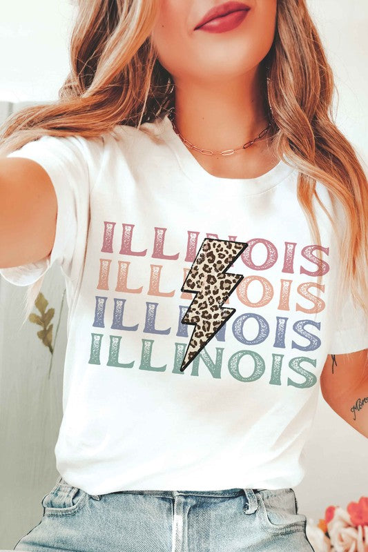 LEOPARD LIGHTNING ILLINOIS Graphic T-Shirt