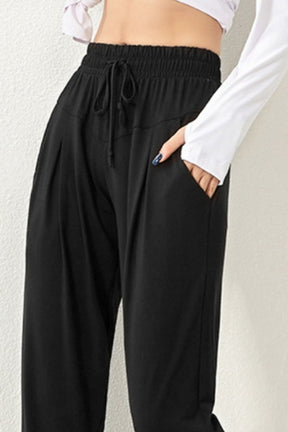 Drawstring High Waist Active Pants