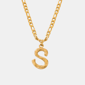 Titanium Steel Letter Pendant Necklace