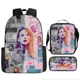 Taylor Swift pattern printed backpack swiftie 3pcs bag set: A