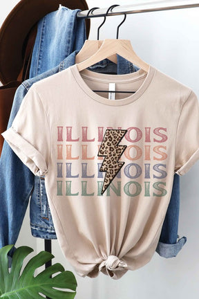 LEOPARD LIGHTNING ILLINOIS Graphic T-Shirt