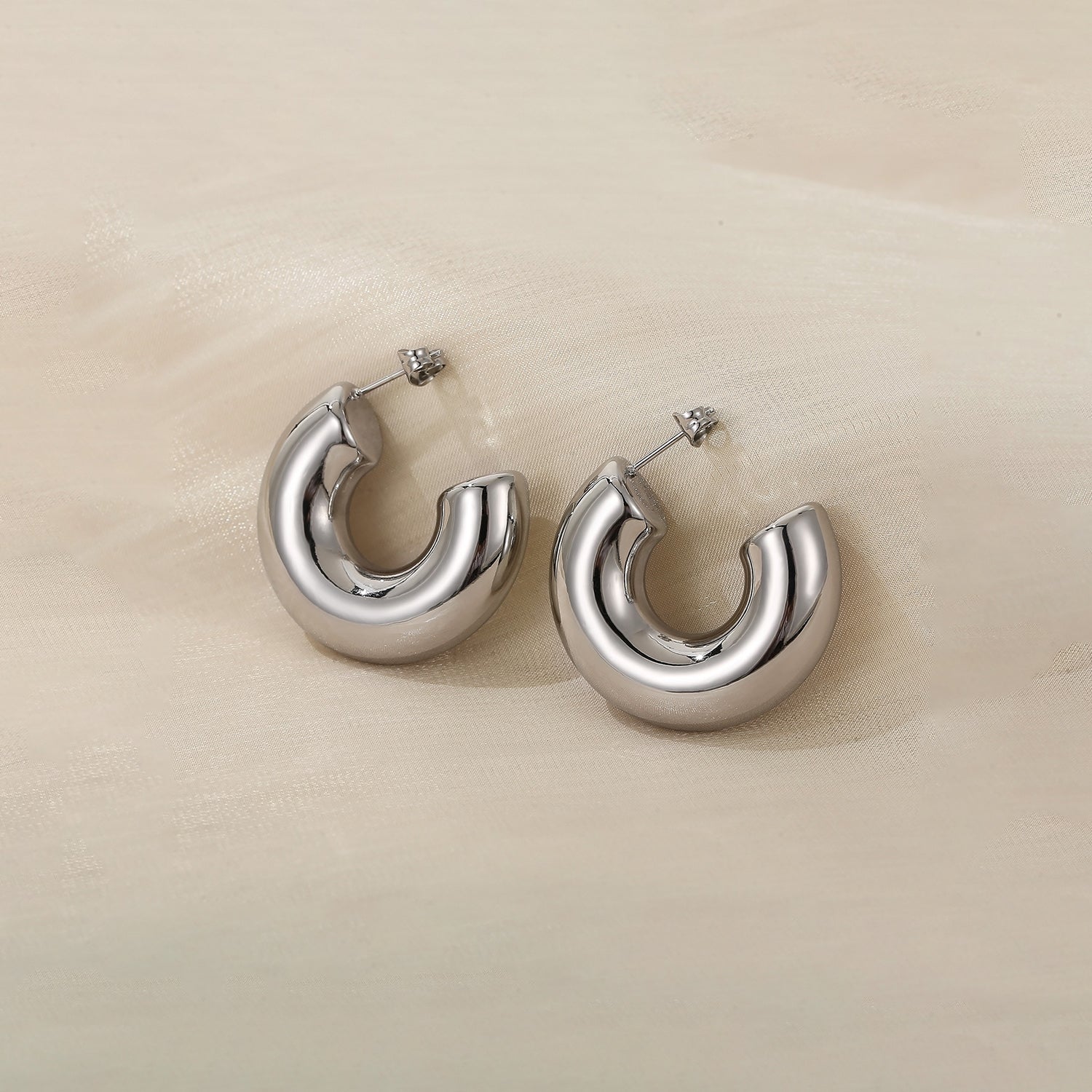 Stainless Steel C-Hoop Earrings