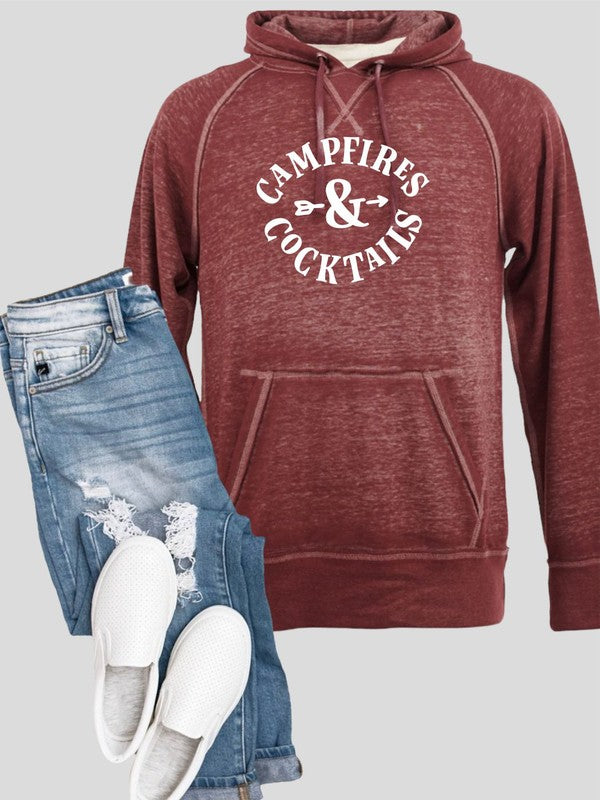 Campfires and Cocktails Vintage Hoodie