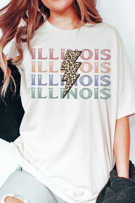 LEOPARD LIGHTNING ILLINOIS Graphic T-Shirt