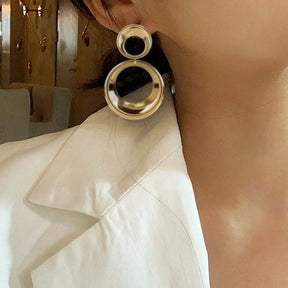 Fashion Jewellery Hip Hop Big Round Dangle Drop Earrings for Women Trending Products Piercing Ear Elegant Woman Hoop Earrings