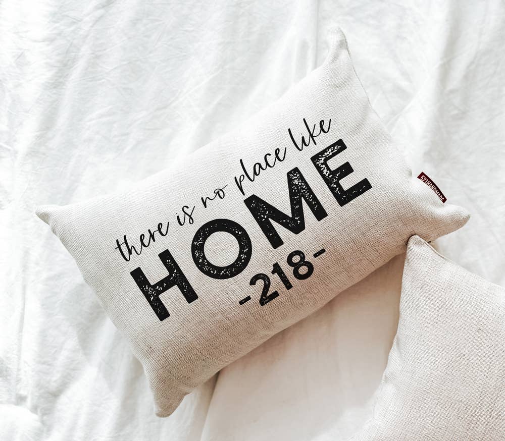 There Is No Place Like Home Area Code Pillow: WITH FAUX DOWN PILLOW INSERT