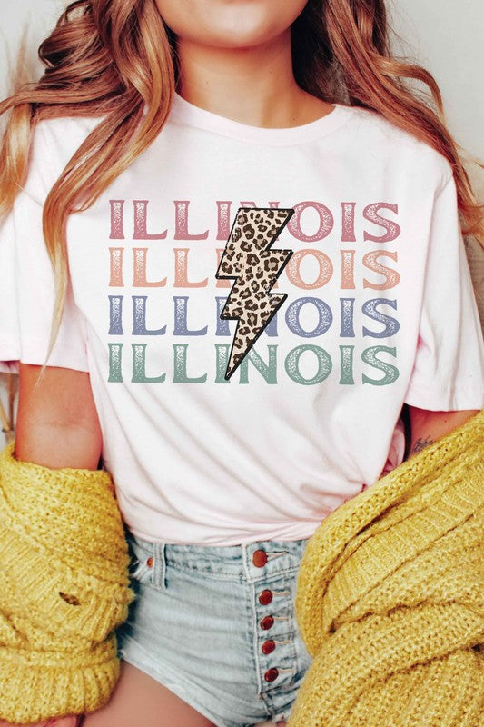 LEOPARD LIGHTNING ILLINOIS Graphic T-Shirt