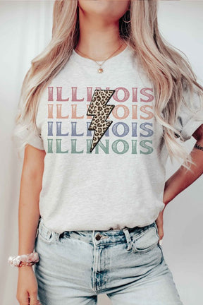 LEOPARD LIGHTNING ILLINOIS Graphic T-Shirt